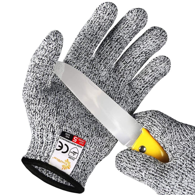 Evridwear Cut Resistant Gloves for Kids 10-13 Years  Level 5 Protection Cutting Gloves Food Grade for Cooking  Whittling  Wood Carving  Gardening and DIY - Image 1